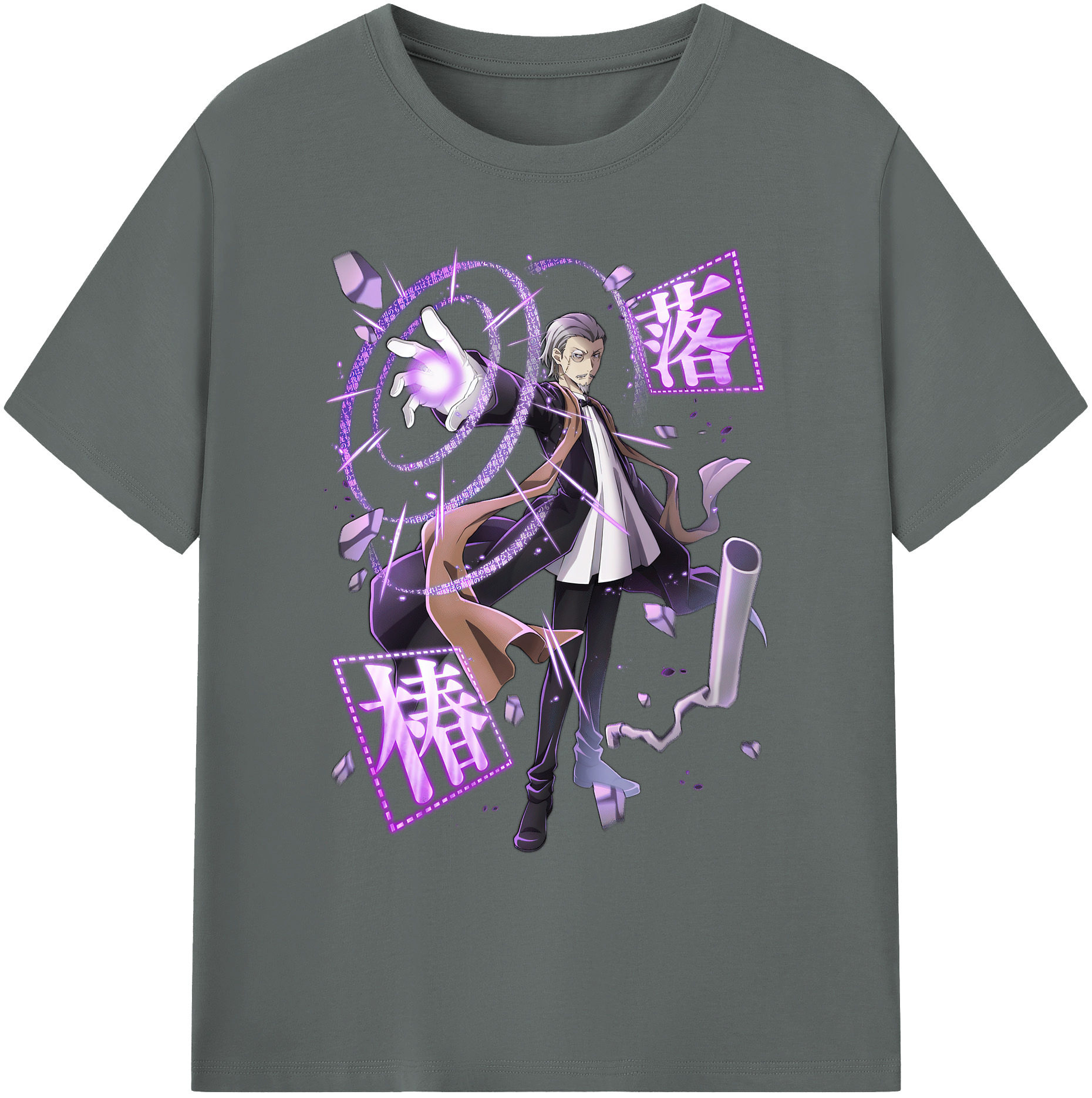 （画像用） 文豪ストレイドッグス Bungo Stray Dogs 綿100％ メンズ半袖Tシャツ｜肌触りやわらか＆通気性